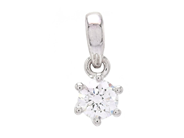 Jewellery - SOLITAIRE PENDANT, 18K white gold - View 1