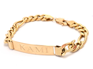 Lot - Bracelet Figaro 18K 12,8g with flat engraved - View 1