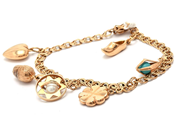 Jewellery, Bracelet 18K 10,1g damaged with charms 6 items , in auction: Pawn – Tuesday 7 March 2023