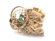 Lot, Lot of gold 28K 22,9g damaged, double-dyed with stones and enamel, in auction: Pawn – Tuesday 7 March 2023