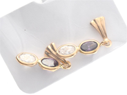 Jewellery, Earrings one pair 18K 1,4g height:22mm width:5mm with stones , in auction: Pawn – Tuesday 7 March 2023