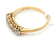 Jewellery, Ring 18K 2,5g Øca17¾ (light skew) with old brilliant cut diamonds 2xca0,10ct 2xca0,14ct 1xca0,16ct, tydliga inclusions, in auction: Pawn – Tuesday 7 March 2023