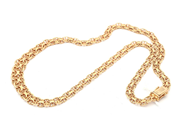 Jewellery, Chain graduated X-bracelet with bar 18K 20,1g 44cm width: 6-9mm, in auction: Pawn – Tuesday 7 March 2023