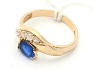 Lot, Ring 14K 2,9g Ø17¼ with stones, skew ringshank, in auction: Pawn – Tuesday 7 March 2023