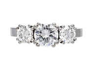 Jewellery - THREE STONE RING, 18K white gold - View 2