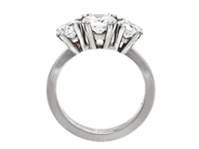Jewellery - THREE STONE RING, 18K white gold - View 3