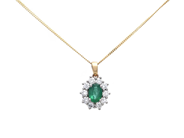 Jewellery - CLUSTER-PENDANT WITH CHAIN, 18K gold/white gold - View 1