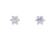 Jewellery - SOLITAIRE EARRINGS, 18K white gold - View 1