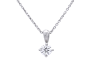 Jewellery - SOLITAIRE PENDANT WITH CHAIN, 18K white gold - View 1