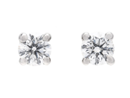 Jewellery - SOLITAIRE EARRINGS, 18K white gold - View 1