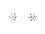 Jewellery - SOLITAIRE EARRINGS, 18K white gold - View 1