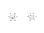 Jewellery - SOLITAIRE EARRINGS, 18K white gold - View 1