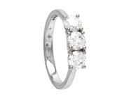 Jewellery - THREE STONE RING, platinum. 3 brilliant cut diamonds approx. 1,04 ctw - View 1