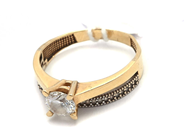 Lot - Ring 18K 3,9g with stones skew  - View 1