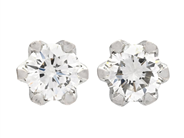 Jewellery - SOLITAIRE EARRINGS, 18K white gold - View 1