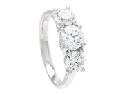 Jewellery - THREE STONE RING, platinum - View 1