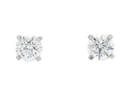 Jewellery - SOLITAIRE EARRINGS, 18K white gold - View 1