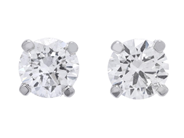 Jewellery - SOLITAIRE EARRINGS, 18K white gold - View 1