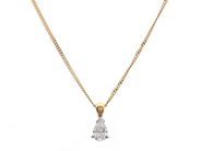 Jewellery - SOLITAIRE PENDANT WITH CHAIN, 18K gold/white gold - View 1