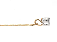 Jewellery - SOLITAIRE PENDANT WITH CHAIN, 18K gold/white gold - View 2