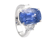 Jewellery - THREE STONE RING, 18K white gold - View 1