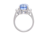 Jewellery - THREE STONE RING, 18K white gold - View 2