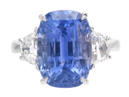 Jewellery - THREE STONE RING, 18K white gold - View 3