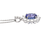 Jewellery - CLUSTER-PENDANT WITH CHAIN, 18K white gold - View 2