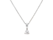 Jewellery - SOLITAIRE PENDANT WITH CHAIN, 18K white gold - View 1
