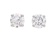 Jewellery - SOLITAIRE EARRINGS, 18K white gold - View 1