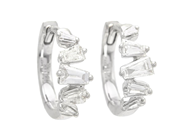 Jewellery - HOOP EARRINGS, 18K white gold with 10 diamonds 0,31 ctw - View 1