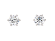 Jewellery - SOLITAIRE EARRINGS, 18K white gold - View 1