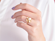 Jewellery - PEARL RING, 18K gold - View 2