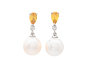 Jewellery - PEARL EARRINGS, 18K white gold with cultured freshwater pearls 7,2 mm - View 1