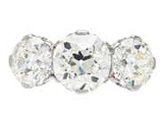 Jewellery - THREE STONE RING, platinum - View 2