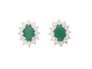 Jewellery - CLUSTER EARRINGS, 18K white gold - View 1