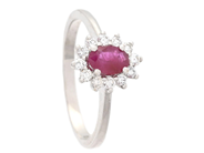 Jewellery - CLUSTER RING, 18K white gold - View 1
