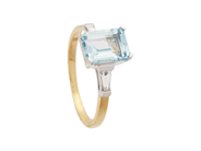Jewellery - RING, 18K gold/white gold with aquamarine 1,44 ct - View 1