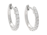 Jewellery - HOOP EARRINGS, 18K white gold with 18 brilliant cut diamonds 0,29 ctw - View 1