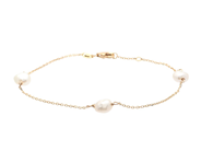 Jewellery - BRACELET, 18K gold with 3 items Keshi pearls approx. 6 x 4,5 mm - View 1