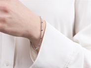 Jewellery - BRACELET, 18K white gold with 10 blue sapphires 1,19 ctw - View 3