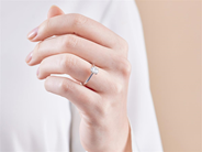 Jewellery - SOLITAIRE RING, platinum - View 3