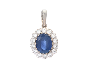 Jewellery, CLUSTER PENDANT, 18K white gold, in auction: Classic – Saturday 30 August