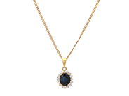 Jewellery - CLUSTER PENDANT/CHAIN, 18K gold - View 1