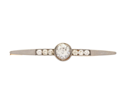 Jewellery, BROOCH, 18K gold/white gold, in auction: Classic – Saturday 30 August