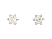 Jewellery, SOLITAIRE EARRINGS, 18K white gold, in auction: Lilla jewellery – Tuesday 12 August