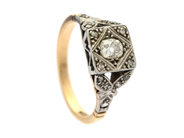 Jewellery, RING, 18K gold/platinum, in auction: Lilla jewellery – Tuesday 12 August