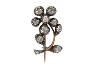 Jewellery, BROOCH, Flower, in auction: Classic – Saturday 30 August