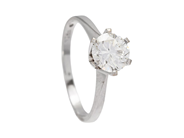 Jewellery - SOLITAIRE RING, 14K white gold - View 1