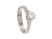 Jewellery - SOLITAIRE RING, 18K white gold - View 1